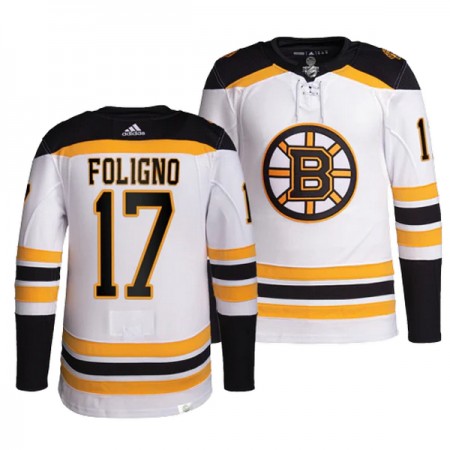 Dresovi Boston Bruins Nick Foligno 17 Adidas Bijela Authentic - Muške
